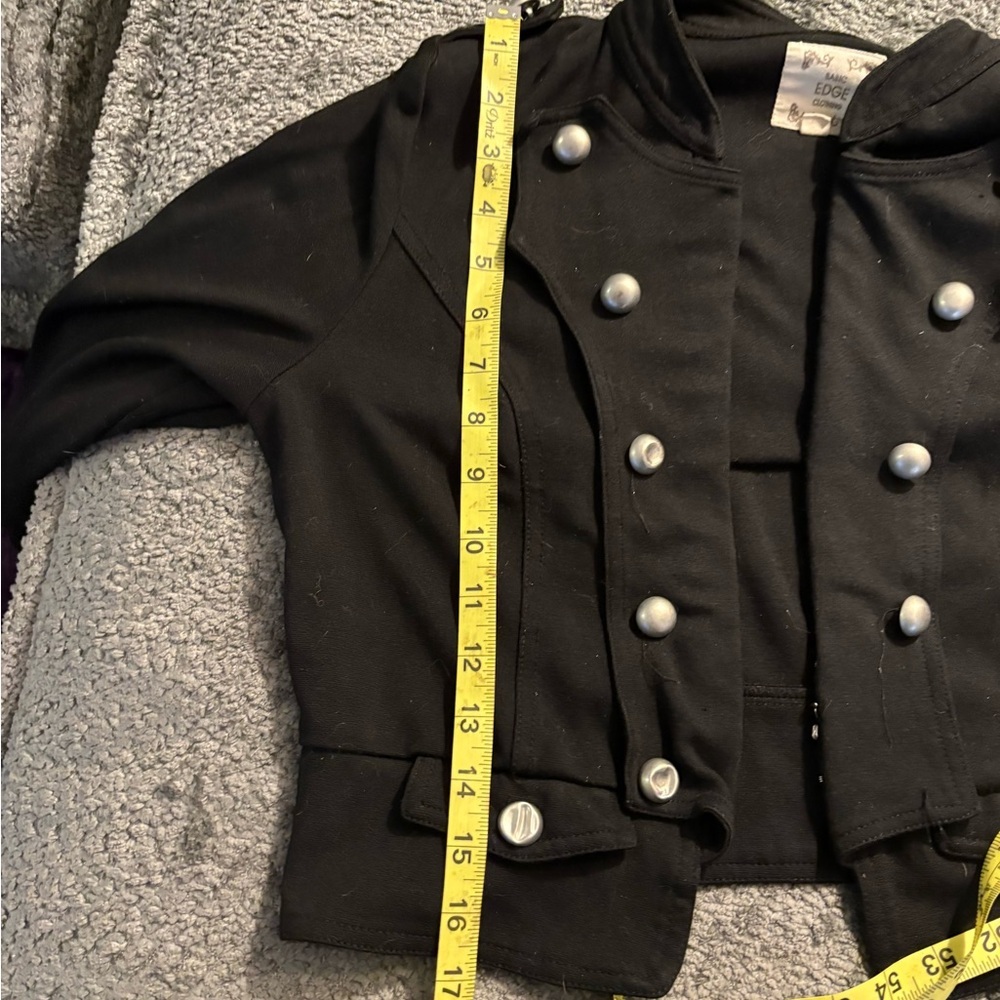 Edge Black Blazer Sleek Suit Jacket - Picture 8 of 9